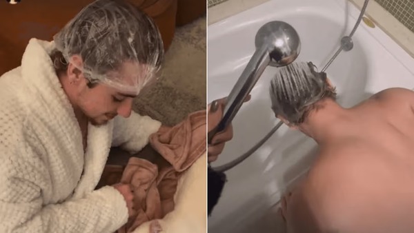 Juliano Floss ganha "dia de spa" de Marina Sena em casa: "Cachorrinho"