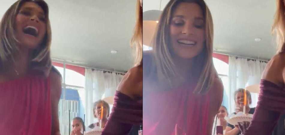 Flávia Alessandra ganha 'bolo de peitos' de aniversário: 'Para tudo'