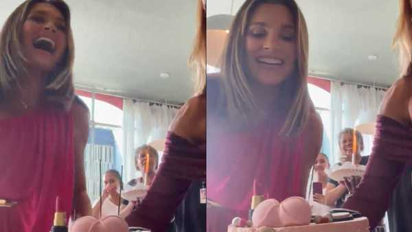 Flávia Alessandra ganha 'bolo de peitos' de aniversário: 'Para tudo'