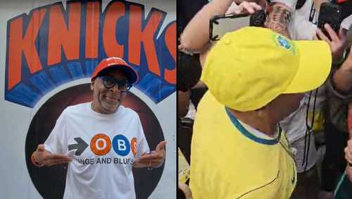 Diretor Spike Lee visita treino da Seleção e elogia Neymar: 'Meu cara'