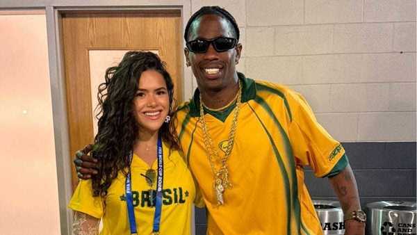 Maisa Silva encontra Travis Scott na estreia do Brasil na Copa do Mundo