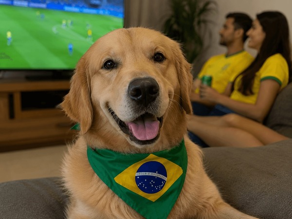 Fogos e buzinas: como proteger os pets nos jogos do Brasil na Copa