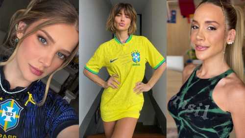 Famosas investem nos looks para Brasil X Escócia na Copa do Mundo