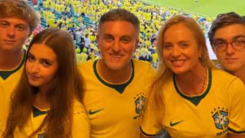 Luciano Huck e família marcam presença em jogo do Brasil na Copa do Mundo