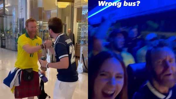 Atores de 'Doctor Who' acabam em ônibus de brasileiros após jogo da Escócia