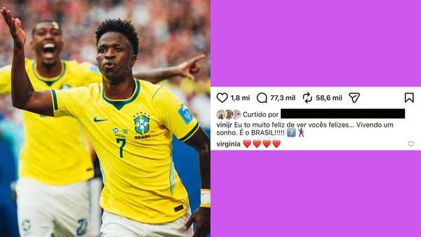 Virginia comenta post de Vini Jr. e aumenta rumores de reconciliação