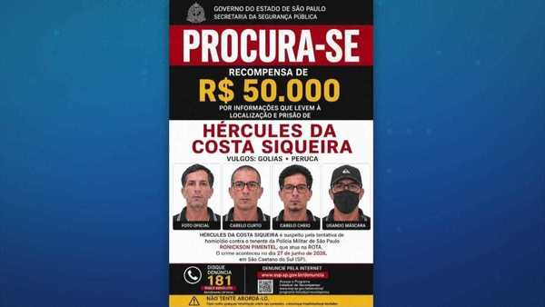 Suspeito de atirar em tenente da Rota entra na lista vermelha da Interpol