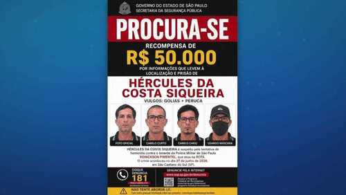 Suspeito de atirar em tenente da Rota entra na lista vermelha da Interpol