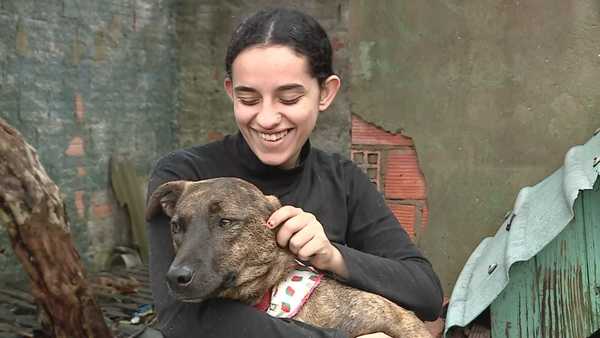 Cão perdido na enchente do RS reencontra a tutora após dois anos