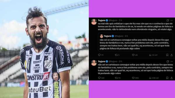 Toguro é detonado na web após defender Cartolouco: 'Sempre me tratou bem'