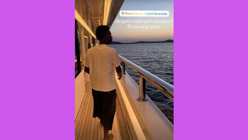 Vini Jr. publica foto em iate onde celebrou aniversário ao lado de Virginia