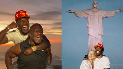 Terry Crews encontra Vini Jr. e Virginia no Cristo Redentor: 'Bênção'