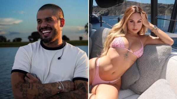 Zé Felipe e Lara Jucah são flagrados aos beijos após show no Rio