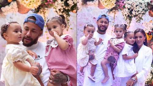 Bruna Biancardi e Neymar fazem aniversário conjunto de Mel e Helena; veja