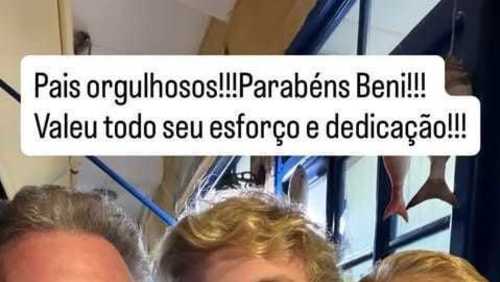 Luciano Huck celebra aprovação do filho Benício em faculdade: "Dedicação"