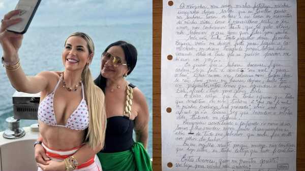 Mãe de Deolane Bezerra mostra carta enviada pela advogada da cadeia; leia