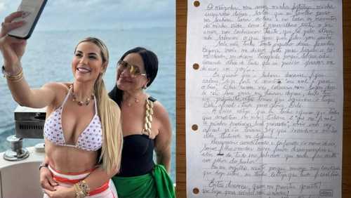 Mãe de Deolane Bezerra mostra carta enviada pela advogada da cadeia; leia