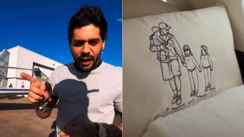 Zé Felipe exibe adesivo da família em novo jato com homenagem para Virginia