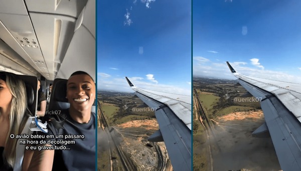 VÍDEO: passageiro flagra avião batendo em pássaro após decolar de Viracopos