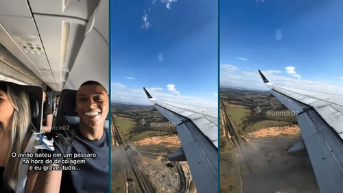 VÍDEO: passageiro flagra avião batendo em pássaro após decolar de Viracopos