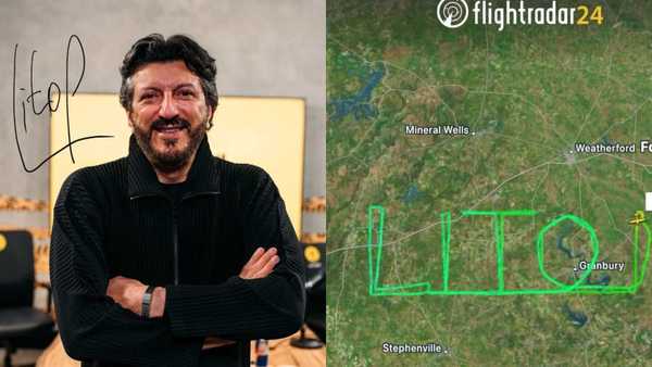 Piloto brasileiro escreve 'Lito' no céu em homenagem a influenciador