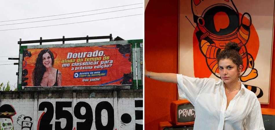 Influenciadora monta outdoor para tentar entrar no 'BBB' e faz apelo; veja
