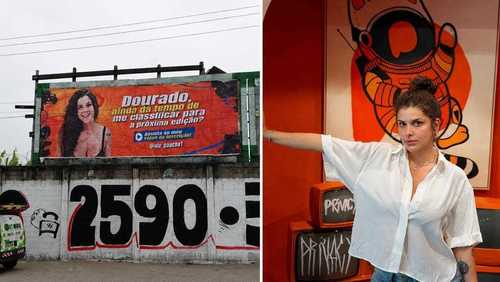 Influenciadora monta outdoor para tentar entrar no 'BBB' e faz apelo; veja