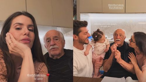 Ary Fontoura, 'cupido' de Klebber Toledo e Camila Queiroz, visita o casal