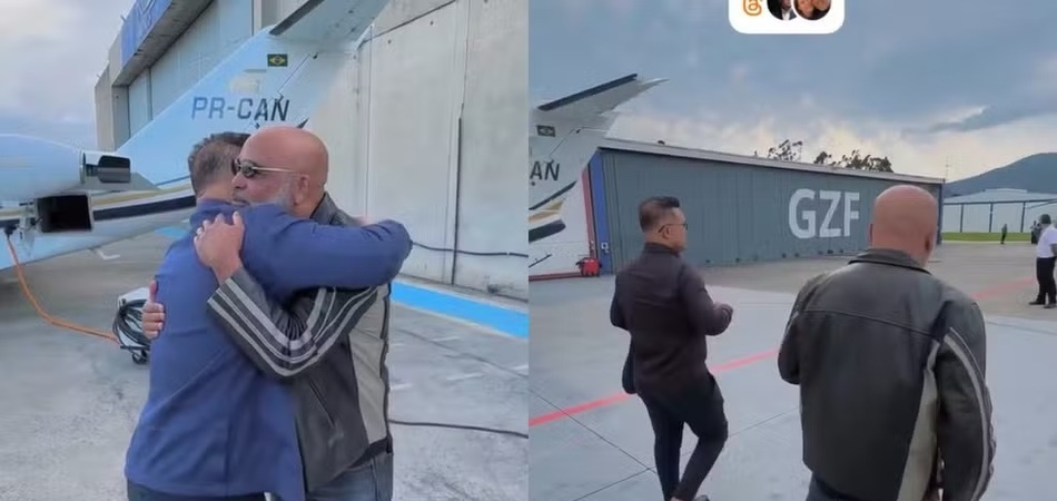 Vídeo mostra Rick e empresário Bruno Avelar antes de embarcarem em aeronave
