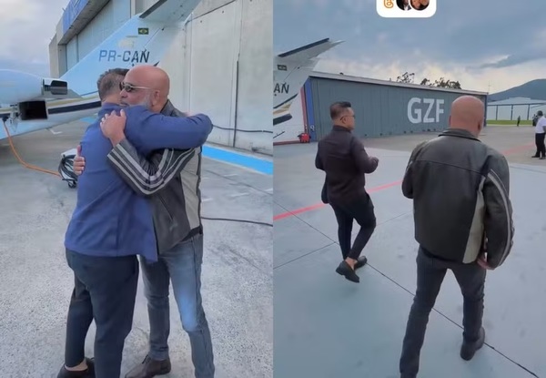 Vídeo mostra Rick e empresário Bruno Avelar antes de embarcarem em aeronave