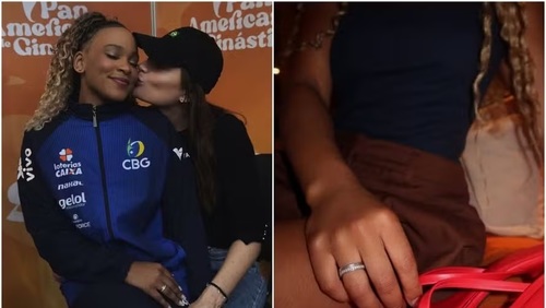 Rebeca Andrade exibe aliança e fãs comentam