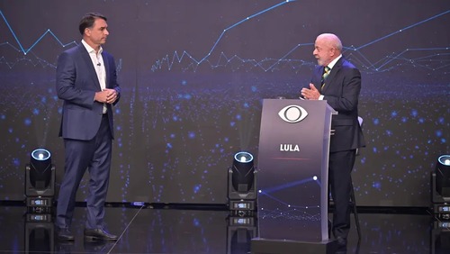 Debate na Band: Flávio diz que não 'passará a mão em cabeça de bandido como atual governo'