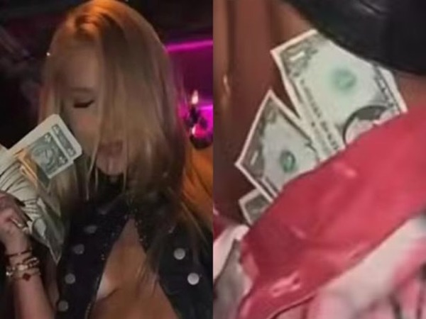 Virginia ostenta dólares na calcinha enquanto curte boate nos EUA