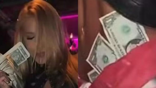 Virginia ostenta dólares na calcinha enquanto curte boate nos EUA