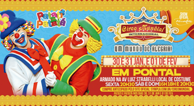 Par de Ingressos para o Circo Mundial em Pontal