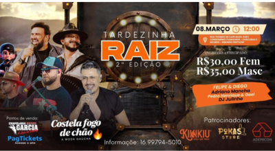 Par de Ingressos - Tardezinha Raiz 2ª Edição