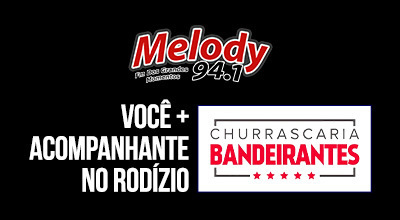 Você + acompanhante no Rodízio da Churrascaria Bandeirantes