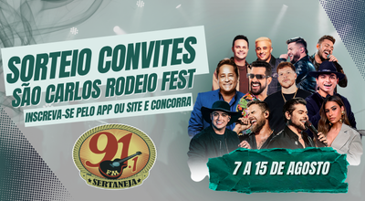 SORTEIO CONVITES SAO CARLOS RODEIO FEST 91